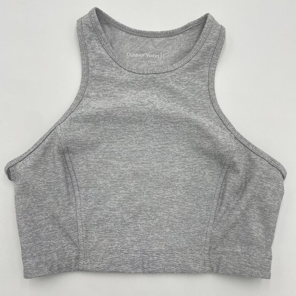 Outdoor Voices Sports Bra Racerback Pull-On Size Small Heather Gray Athletic Gym - Picture 1 of 9